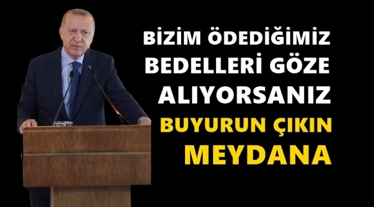 Erdoğan: Buyurun çıkın meydana