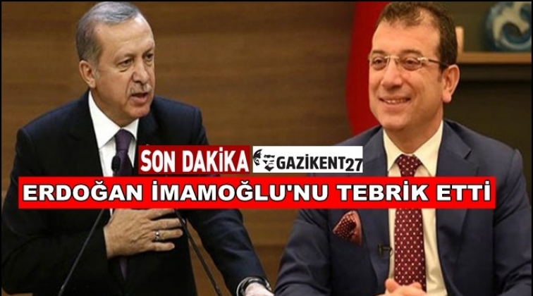 Erdoğan’dan İmamoğlu’na tebrik