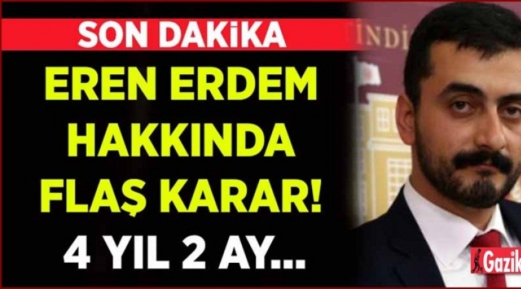 Eren Erdem&rsquo;e 4 yıl 2 ay hapis cezası!