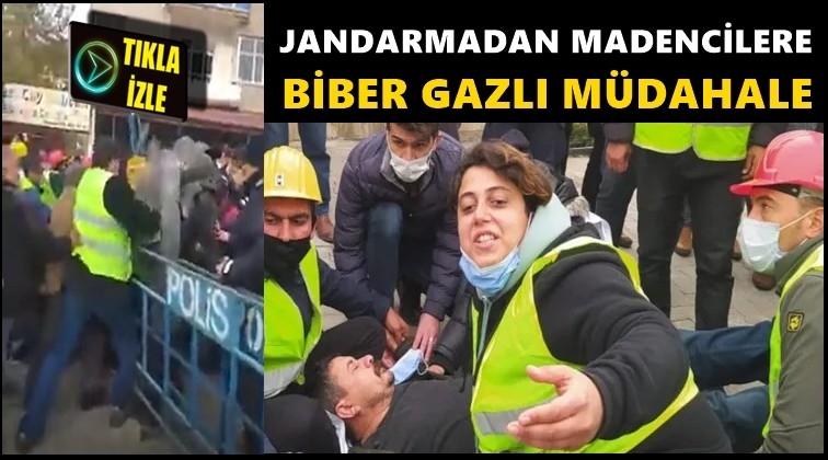 Ermenekli madencilere jandarma engeli...