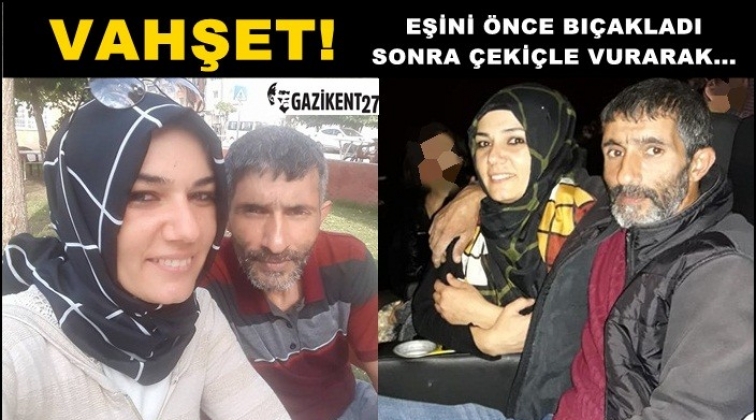 Eşini önce boğazladı sonra çekiçle öldürdü!