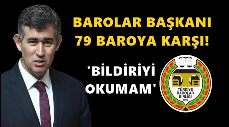 Feyzioğlu 79 baroya karşı!