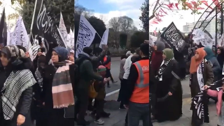 Filistin’e destek yürüyüşünde 'hilafet' çağrısı yaptılar