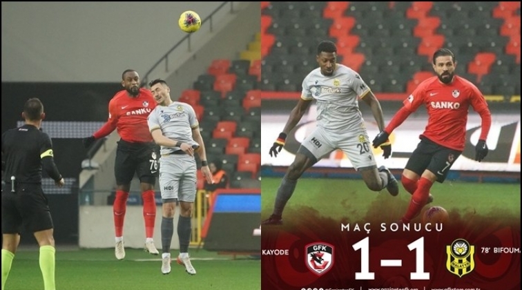 Gaziantep FK: 1 - Yeni Malatyaspor: 1