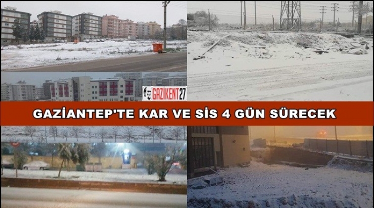 Gaziantep g&uuml;ne karla uyandı