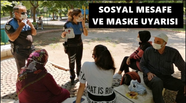 Gaziantep polisinden mesafe ve maske uyarısı