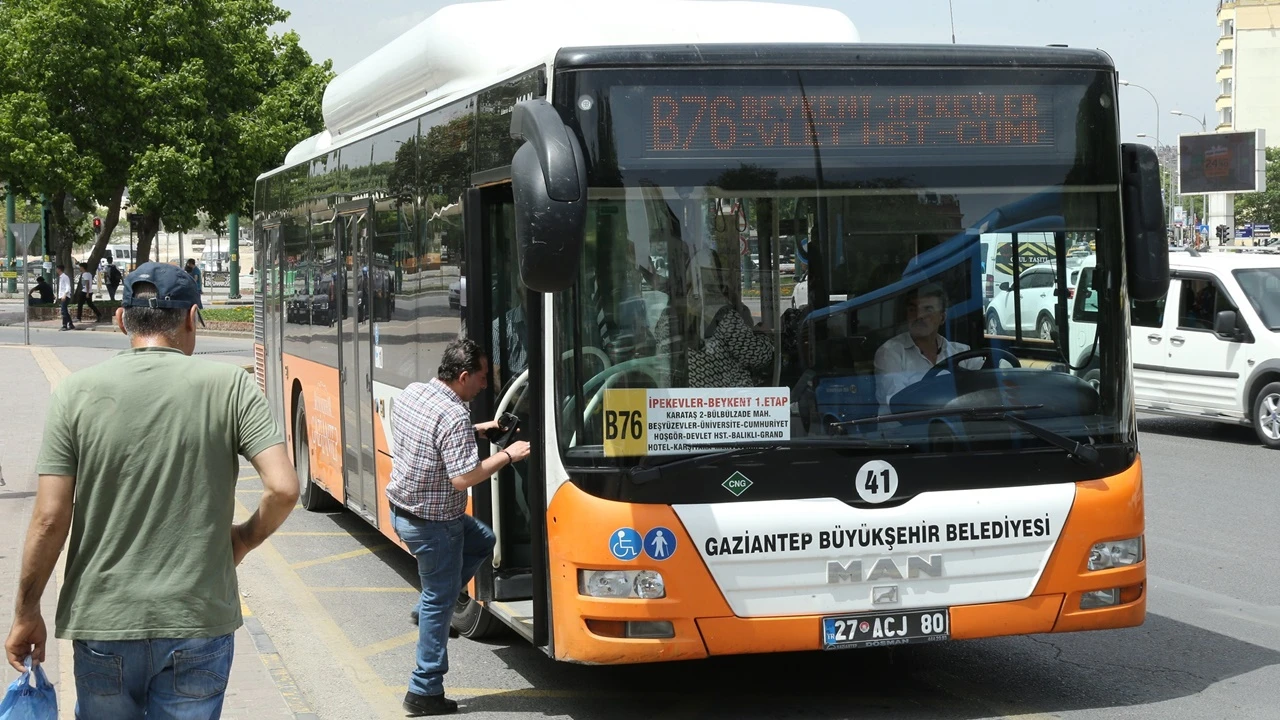 Gaziantep'te Kurban Bayramı s&uuml;resince toplu taşıma &uuml;cretsiz