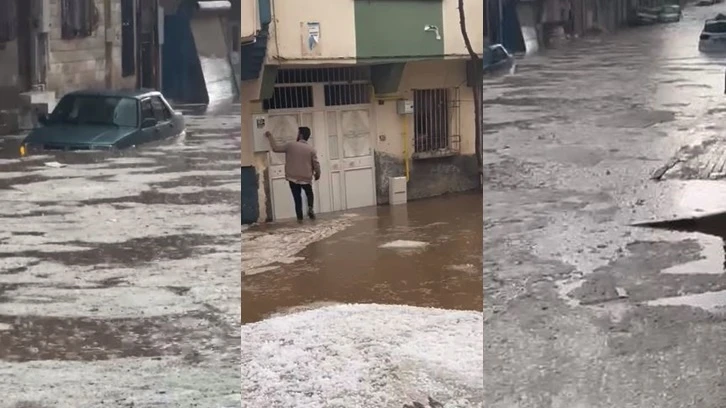 Gaziantep'te sağanak ve dolu hayatı felç etti!