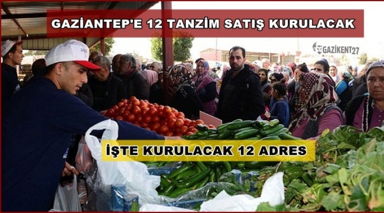 Gaziantep'e 12 Tanzim Satış Mağazası