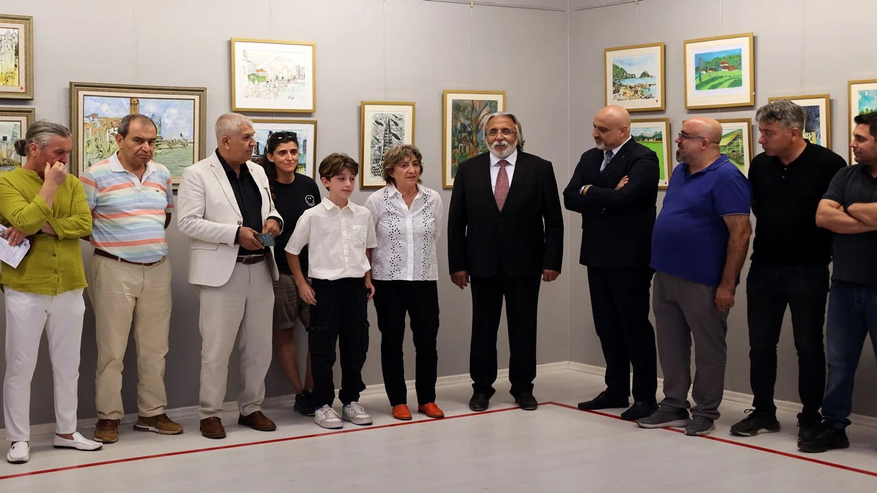 Gaziantepli ressam ve torunu sergi açtı...