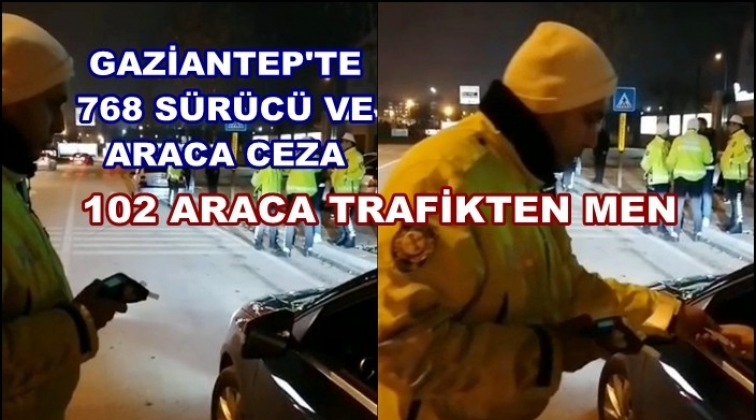 Gaziantep'te 102 araç trafikten men edildi