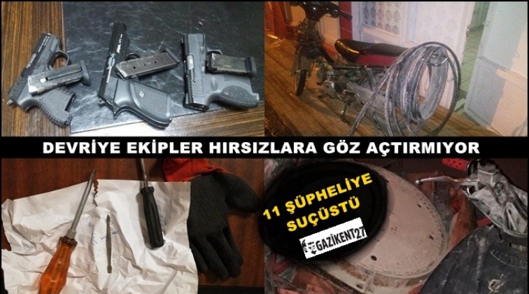 Gaziantep'te 11 hırsızlık şüphelisi suçüstü yakalandı