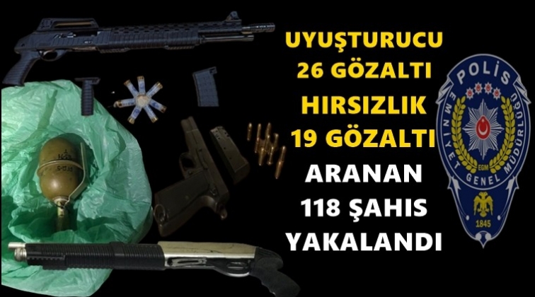 Gaziantep'te 118 aranan şahıs yakalandı
