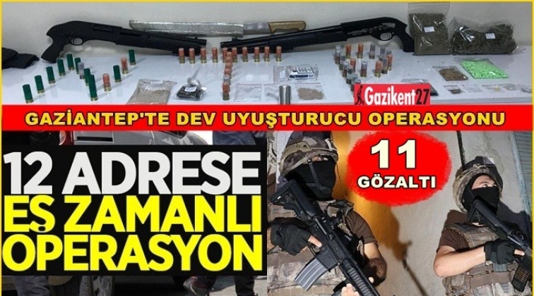 Gaziantep'te 12 adrese operasyon: 11 gözaltı