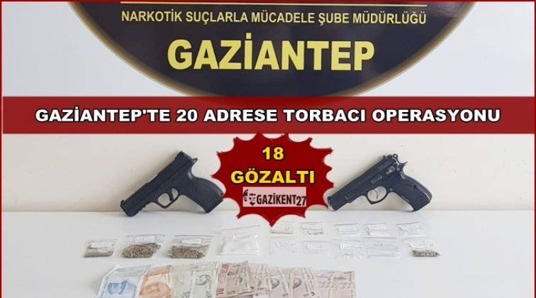 Gaziantep'te 20 adrese eş zamanlı operasyon