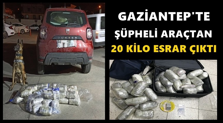 Gaziantep'te 20 kilo uyuşturucu ele geçirildi