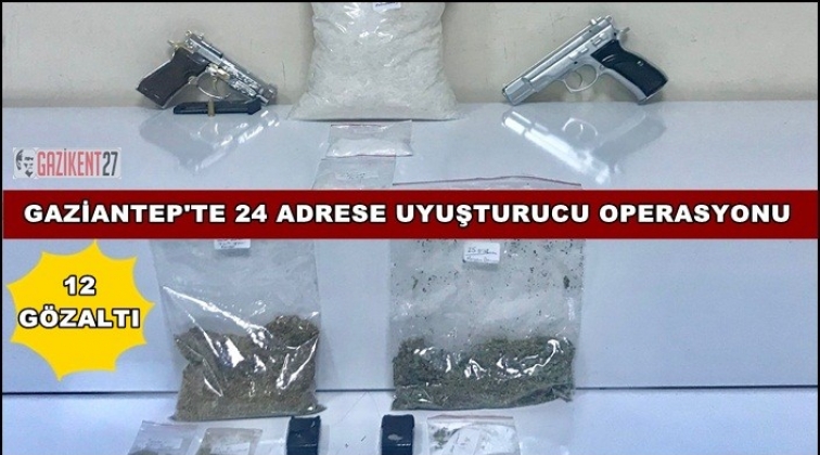 Gaziantep'te 24 adrese eş zamanlı operasyon