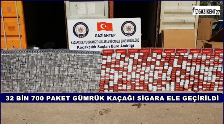 Gaziantep'te 32 bin paket kaçak sigara yakalandı