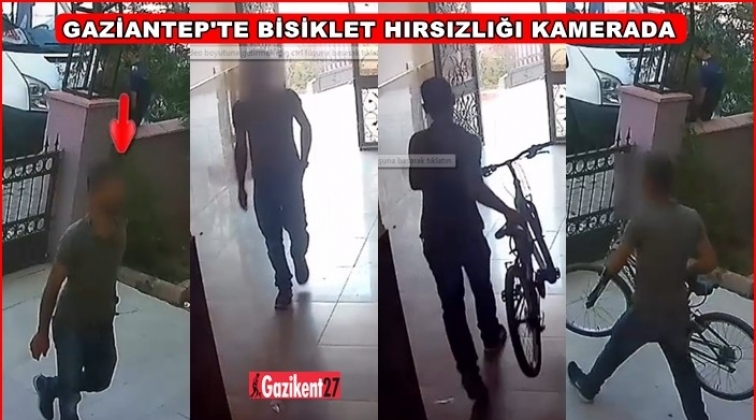 Gaziantep'te bisiklet hırsızı saniye saniye kamerada