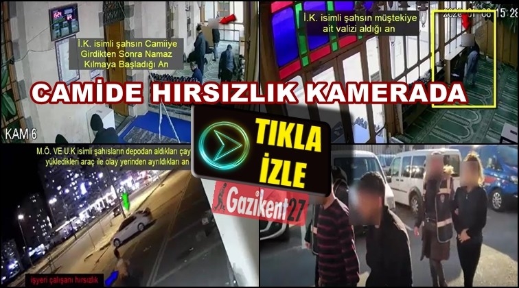 Gaziantep'te cami ve iş yerinde hırsızlık kamerada