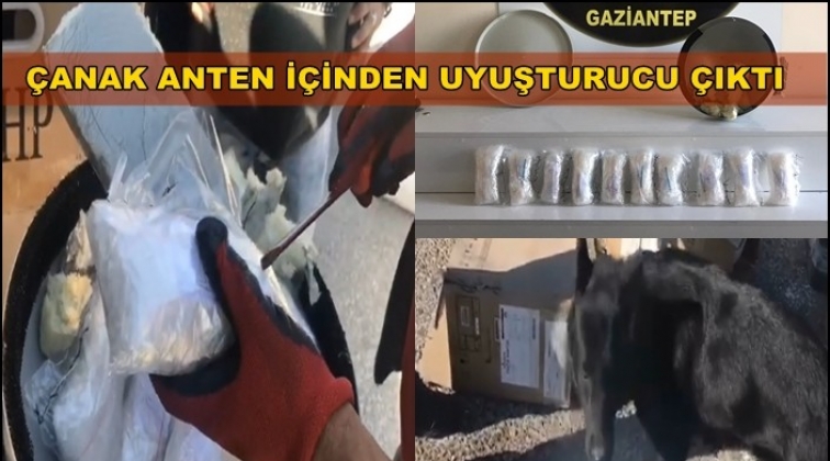 Gaziantep'te çanak anten içinde uyuşturucu!