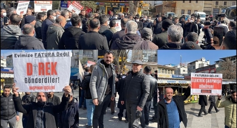 Gaziantep'te elektrik faturaları protesto edildi!