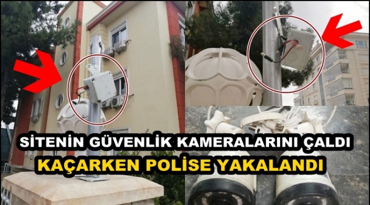 Gaziantep'te güvenlik kamerası hırsızlığına suçüstü
