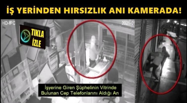 Gaziantep'te iş yerinden hırsızlık kamerada