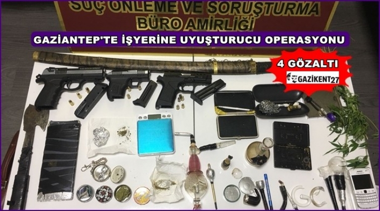 Gaziantep'te iş yerine uyuşturucu operasyonu: 4 gözaltı