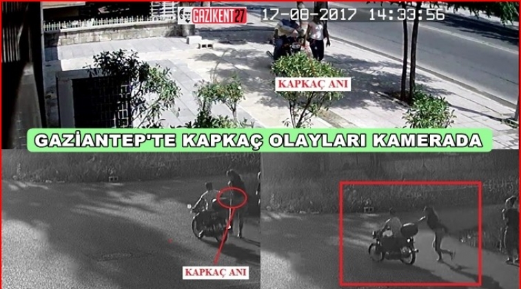Gaziantep'te kapkaç güvenlik kamerasında