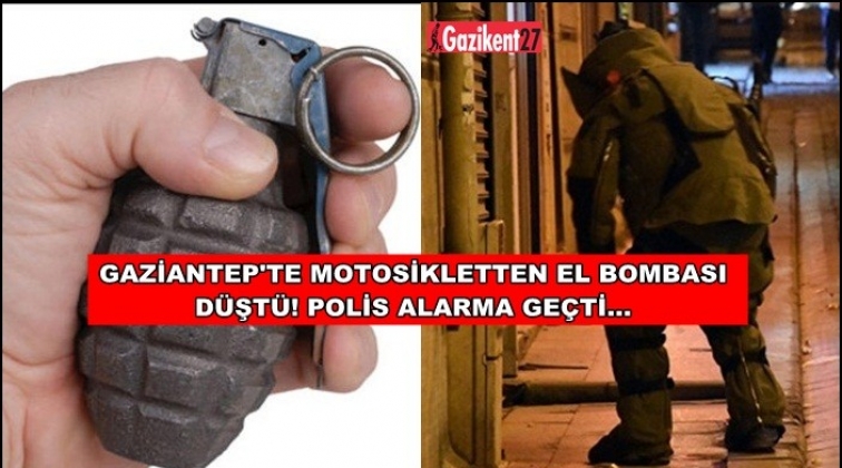 Gaziantep'te motosikletten el bombası düştü!