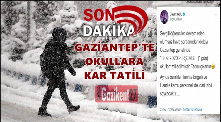 Gaziantep'te okullar tatil edildi