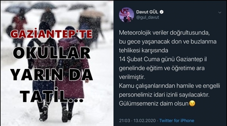 Vali Gül'den tatil açıklaması