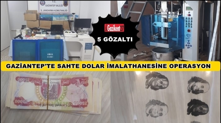 Gaziantep'te sahte para imalathanesine baskın: 5 gözaltı