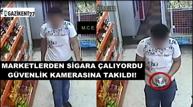 Gaziantep'te sigara hırsızlığı kameraya yansıdı