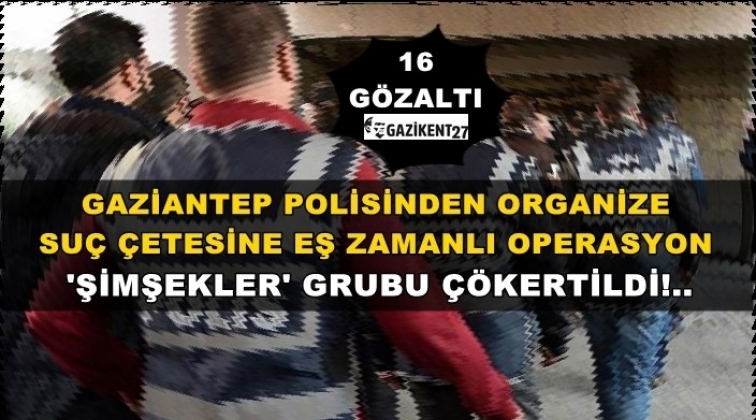 Gaziantep'te 'Şimşekler' grubu çökertildi: 16 gözaltı