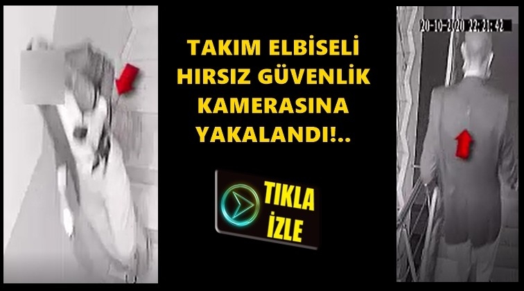 Gaziantep'te takım elbiseli hırsız kamerada!