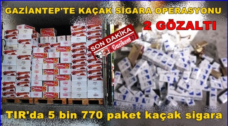 Gaziantep'te TIR'da 5 bin 770 paket kaçak sigara