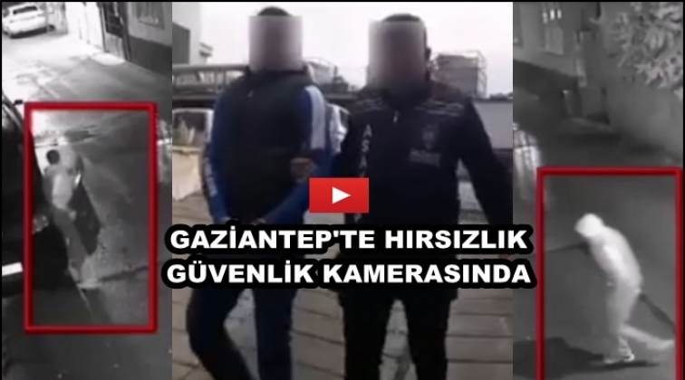 Gaziantep'te TV hırsızlığı güvenlik kamerasında