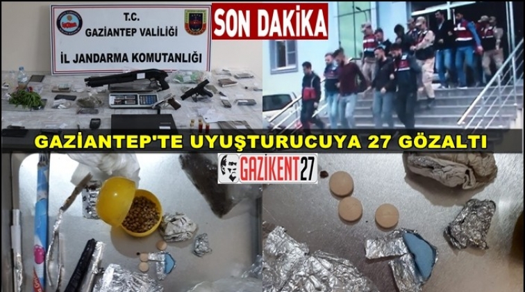 Gaziantep'te uyuşturucu operasyonu: 27 g&ouml;zaltı