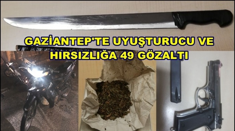 Gaziantep'te uyuşturucuya 25 hırsızlığa 24 gözaltı
