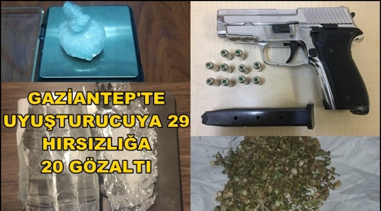 Gaziantep'te uyuşturucuya 29 hırsızlığa 20 gözaltı
