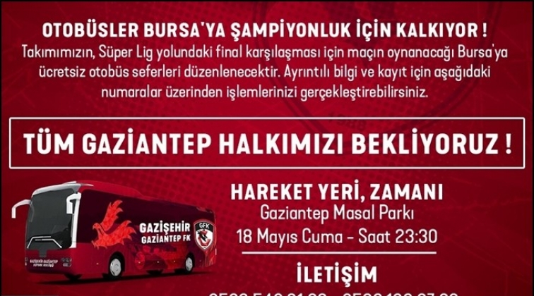 Gazişehir'den taraftarlar için ücretsiz otobüs seferi