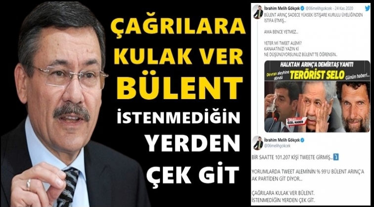 Gökçek'ten Arınç'a: AK Parti'den de istifa et