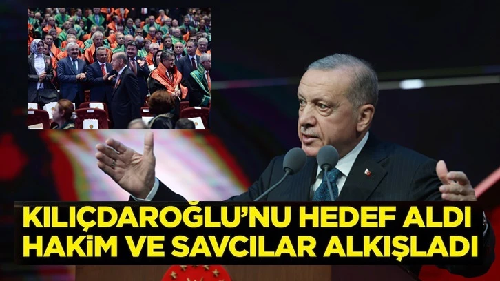 Hakim ve savcılar Erdoğan'ı ayakta alkışladı...