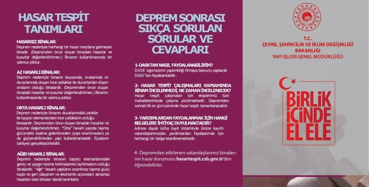 Hasar tespit kontrolleri devam ediyor