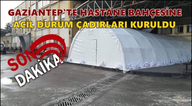 Hastane bahçesine acil durum çadırları kuruldu!