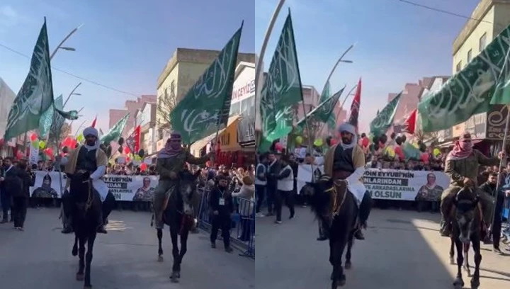 HÜDA PAR'dan Tevhid bayraklı Filistin yürüyüşü