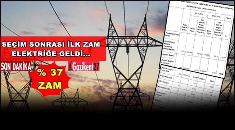 Hükümet ilk zammı elektriğe yaptı...