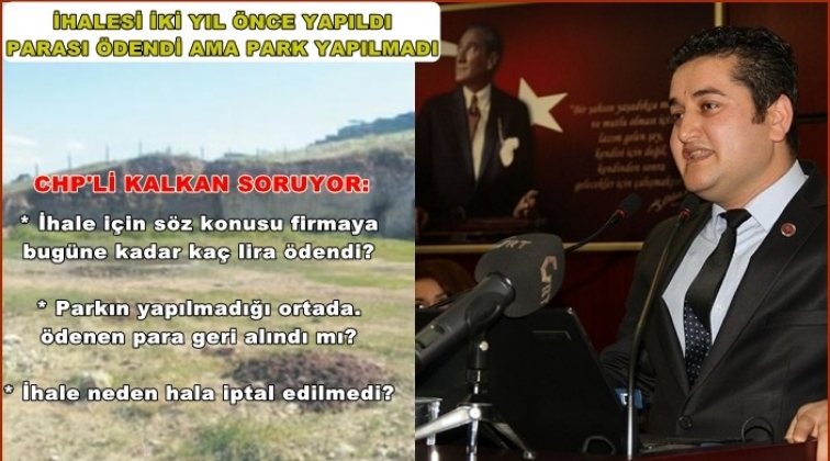 İhalesi var, parası &ouml;dendi ama park değil!